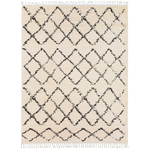 Image of Surya Berber Shag Global Charcoal, Beige Rugs BBE-2300