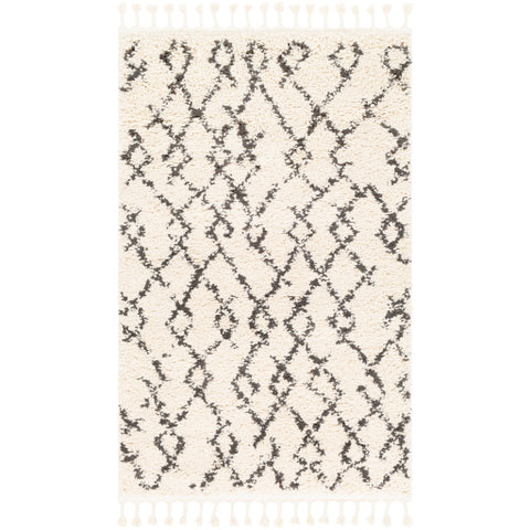 Image of Surya Berber Shag Global Charcoal, Beige Rugs BBE-2301