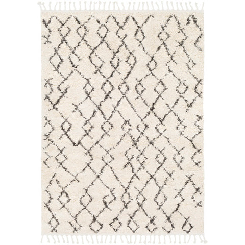 Image of Surya Berber Shag Global Charcoal, Beige Rugs BBE-2301