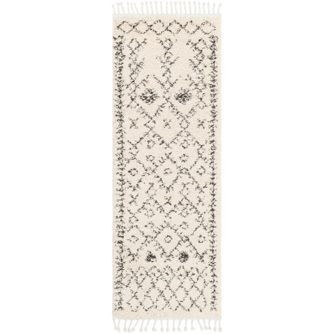 Image of Surya Berber Shag Global Charcoal, Beige Rugs BBE-2302