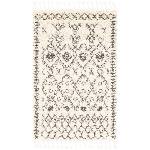 Image of Surya Berber Shag Global Charcoal, Beige Rugs BBE-2302