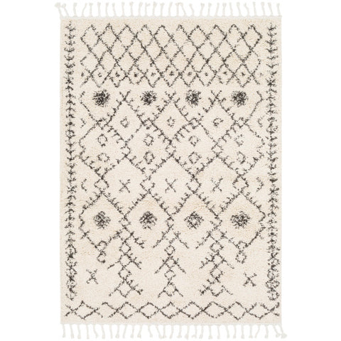 Image of Surya Berber Shag Global Charcoal, Beige Rugs BBE-2302