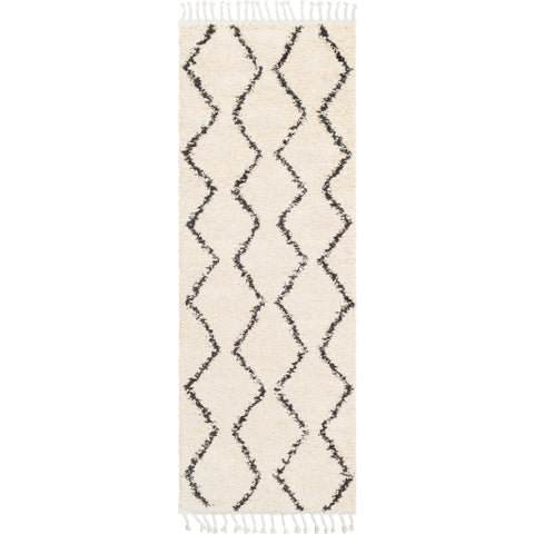 Image of Surya Berber Shag Global Charcoal, Beige Rugs BBE-2303