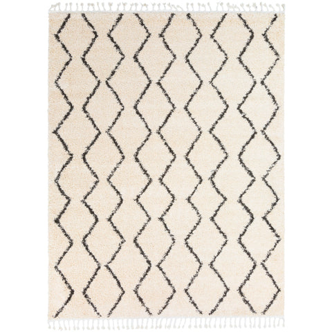 Image of Surya Berber Shag Global Charcoal, Beige Rugs BBE-2303