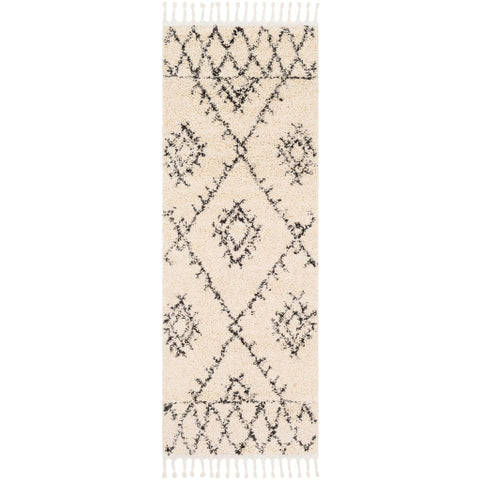 Image of Surya Berber Shag Global Charcoal, Beige Rugs BBE-2305