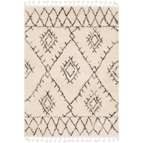 Image of Surya Berber Shag Global Charcoal, Beige Rugs BBE-2305