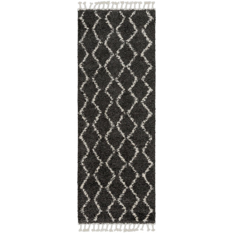 Image of Surya Berber Shag Global Charcoal, Beige Rugs BBE-2306