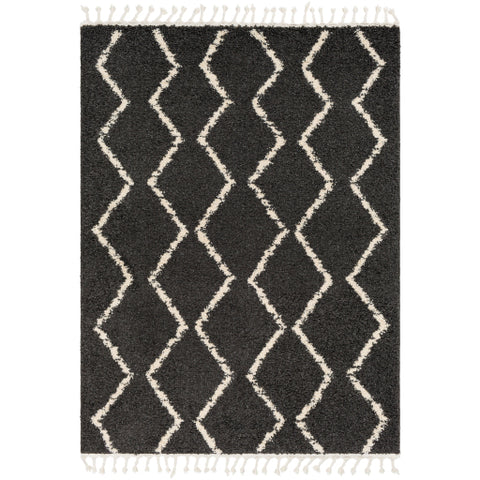 Image of Surya Berber Shag Global Charcoal, Beige Rugs BBE-2306