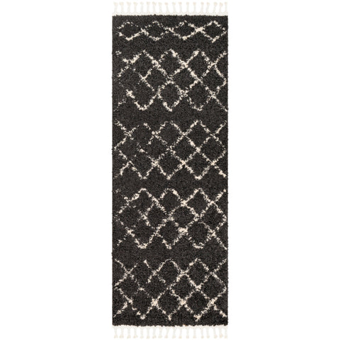 Image of Surya Berber Shag Global Charcoal, Beige Rugs BBE-2307