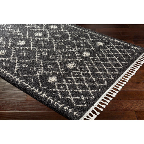 Image of Surya Berber Shag Global Charcoal, Beige Rugs BBE-2308