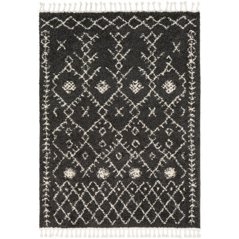 Image of Surya Berber Shag Global Charcoal, Beige Rugs BBE-2308