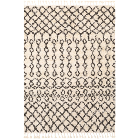 Image of Surya Berber Shag Global Charcoal, Beige Rugs BBE-2309