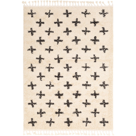 Image of Surya Berber Shag Global Charcoal, Beige Rugs BBE-2310