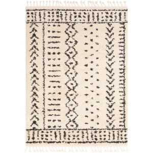 Surya Berber Shag Global Charcoal, Beige Rugs BBE-2311