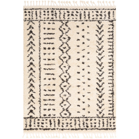 Image of Surya Berber Shag Global Charcoal, Beige Rugs BBE-2311