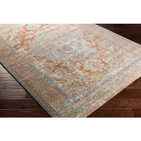 Image of Surya Bodrum Global Ivory, Burnt Orange, Saffron, Silver Gray, Medium Gray, Aqua, Camel, Pale Blue Rugs BDM-2312