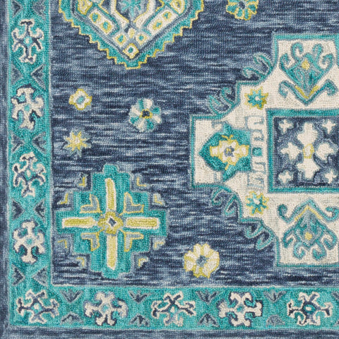 Image of Surya Bonifate Global Denim, Navy, Teal, Lime, Khaki, Light Gray Rugs BFT-1006