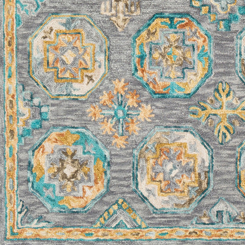 Image of Surya Bonifate Global Teal, Charcoal, Wheat, Camel, Dark Brown Rugs BFT-1008