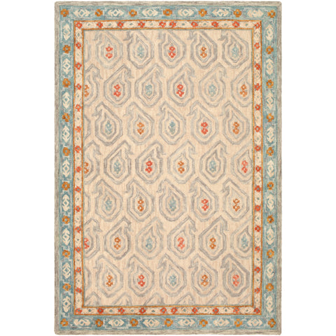 Image of Surya Bonifate Global Teal, Denim, Ice Blue, Cream, Tan, Camel, Clay Rugs BFT-1010