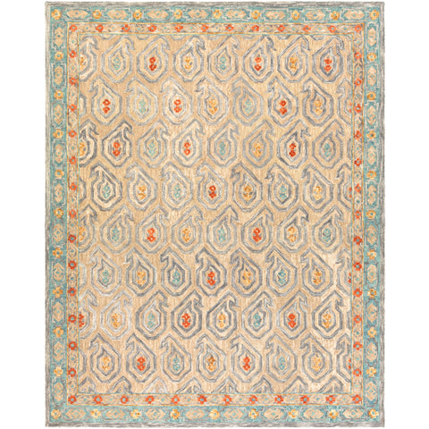 Image of Surya Bonifate Global Teal, Denim, Ice Blue, Cream, Tan, Camel, Clay Rugs BFT-1010