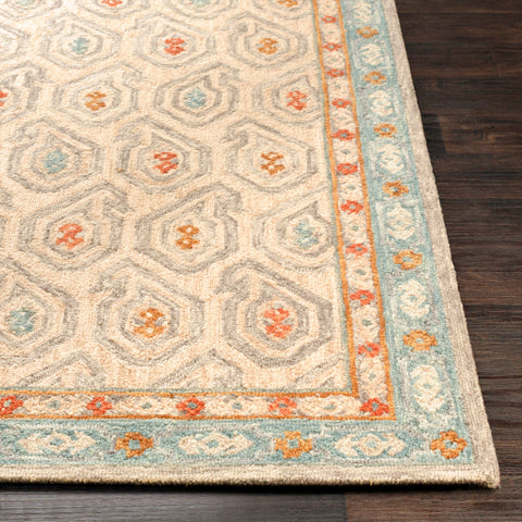 Image of Surya Bonifate Global Teal, Denim, Ice Blue, Cream, Tan, Camel, Clay Rugs BFT-1010