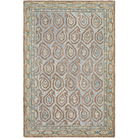 Image of Surya Bonifate Global Medium Gray, Tan, Dark Brown, Teal Rugs BFT-1012