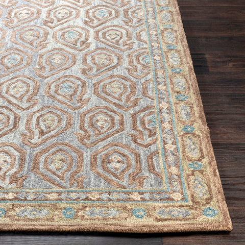 Image of Surya Bonifate Global Medium Gray, Tan, Dark Brown, Teal Rugs BFT-1012