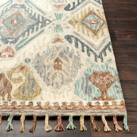 Image of Surya Bonifate Global Medium Gray, Sea Foam, Teal, Camel, Cream, Olive Rugs BFT-1014