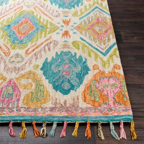 Image of Surya Bonifate Global Teal, Pale Pink, Rose, Khaki, Saffron, Burnt Orange, Lime, Olive, Camel, Mustard, Sage Rugs BFT-1015