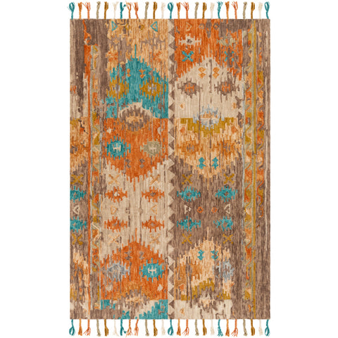 Image of Surya Bonifate Global Burnt Orange, Saffron, Olive, Cream, Teal, Tan Rugs BFT-1017