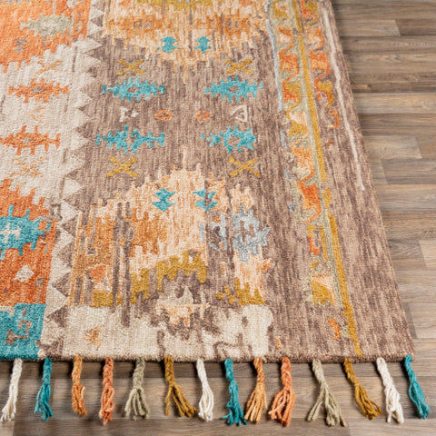 Image of Surya Bonifate Global Burnt Orange, Saffron, Olive, Cream, Teal, Tan Rugs BFT-1017