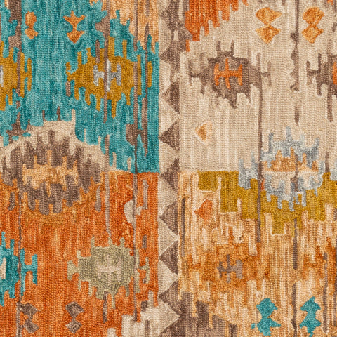 Image of Surya Bonifate Global Burnt Orange, Saffron, Olive, Cream, Teal, Tan Rugs BFT-1017