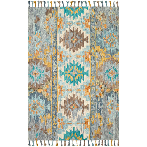 Image of Surya Bonifate Global Teal, Mustard, Medium Gray, Light Gray, Charcoal, Aqua, Camel Rugs BFT-1022