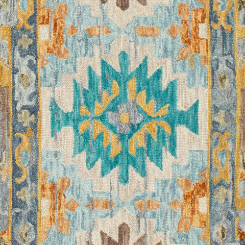 Image of Surya Bonifate Global Teal, Mustard, Medium Gray, Light Gray, Charcoal, Aqua, Camel Rugs BFT-1022