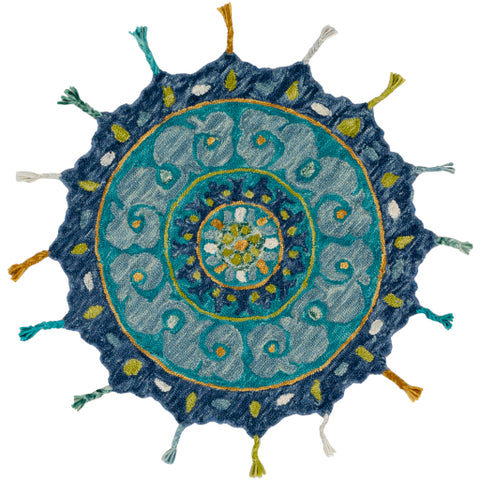 Image of Surya Bonifate Global Teal, Ice Blue, Denim, Navy, Lime, Saffron, Cream Rugs BFT-1029