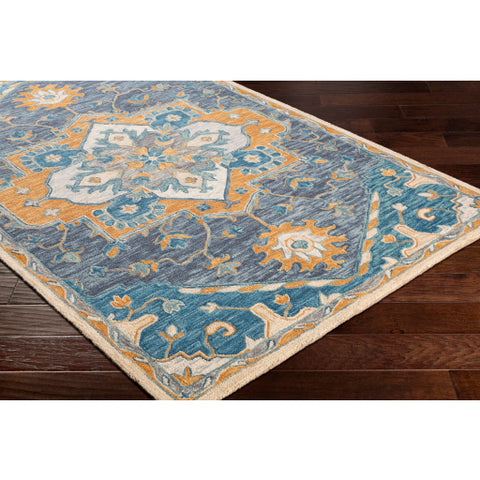 Image of Surya Bonifate Traditional Dark Blue, Aqua, Sage, Charcoal, Medium Gray, Light Gray, Tan, Cream Rugs BFT-1034