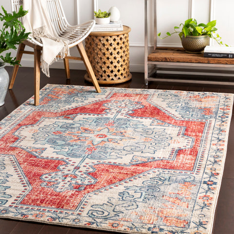 Image of Surya Bohemian Traditional Bright Red, Beige, Taupe, Navy, Charcoal, Teal, Medium Gray Rugs BOM-2300