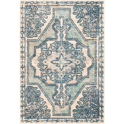 Image of Surya Bohemian Traditional Teal, Navy, Charcoal, Beige, Taupe, Medium Gray Rugs BOM-2301