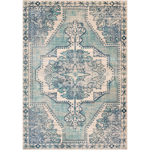 Image of Surya Bohemian Traditional Teal, Navy, Charcoal, Beige, Taupe, Medium Gray Rugs BOM-2301