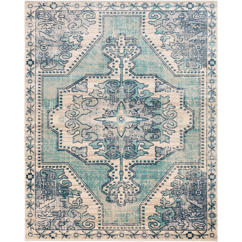 Image of Surya Bohemian Traditional Teal, Navy, Charcoal, Beige, Taupe, Medium Gray Rugs BOM-2301