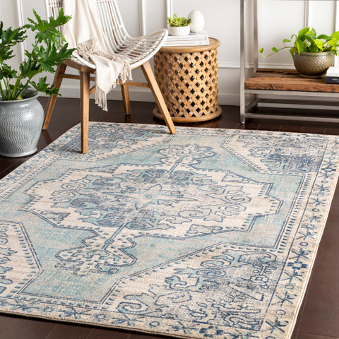 Image of Surya Bohemian Traditional Teal, Navy, Charcoal, Beige, Taupe, Medium Gray Rugs BOM-2301