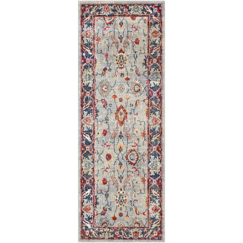 Image of Surya Bohemian Traditional Bright Red, Light Gray, Navy, Beige, Wheat, Teal, Charcoal, Medium Gray, Bright Pink, Saffron Rugs BOM-2302