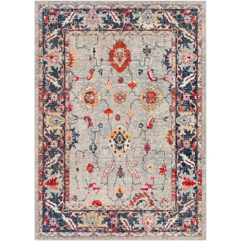 Image of Surya Bohemian Traditional Bright Red, Light Gray, Navy, Beige, Wheat, Teal, Charcoal, Medium Gray, Bright Pink, Saffron Rugs BOM-2302