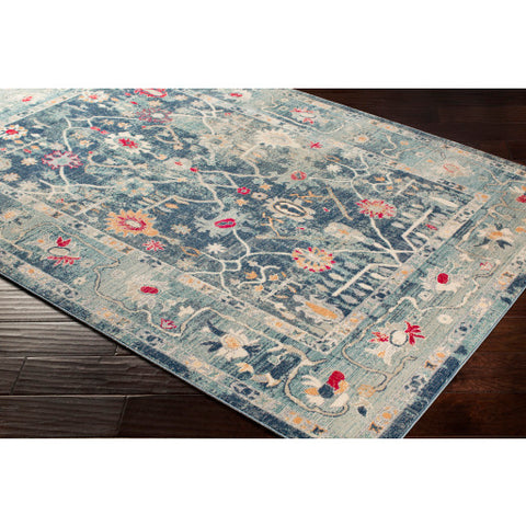 Image of Surya Bohemian Traditional Navy, Charcoal, Teal, Bright Pink, Ice Blue, Bright Red, Saffron, Taupe, Beige, Wheat, Burnt Orange Rugs BOM-2305
