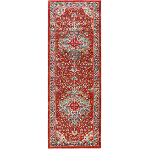 Image of Surya Bohemian Traditional Bright Red, Burnt Orange, Saffron, Bright Pink, Wheat, Light Gray, Beige, Medium Gray, Navy, Charcoal Rugs BOM-2307