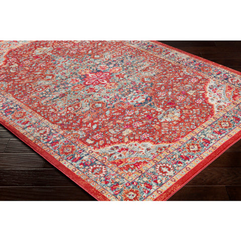 Image of Surya Bohemian Traditional Bright Red, Burnt Orange, Saffron, Bright Pink, Wheat, Light Gray, Beige, Medium Gray, Navy, Charcoal Rugs BOM-2307