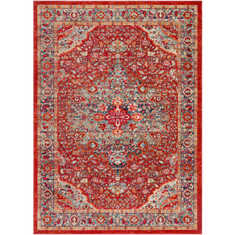 Image of Surya Bohemian Traditional Bright Red, Burnt Orange, Saffron, Bright Pink, Wheat, Light Gray, Beige, Medium Gray, Navy, Charcoal Rugs BOM-2307