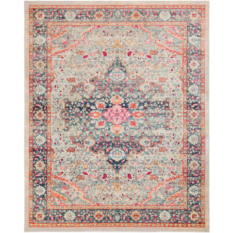 Image of Surya Bohemian Traditional Bright Pink, Taupe, Beige, Navy, Charcoal, Medium Gray, Wheat, Bright Red, Teal, Burnt Orange Rugs BOM-2308