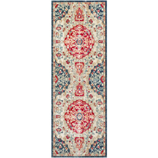 Surya Bohemian Traditional Bright Pink, Bright Red, Wheat, Saffron, Teal, Navy, Ice Blue, Medium Gray, Light Gray, Beige, Taupe Rugs BOM-2310