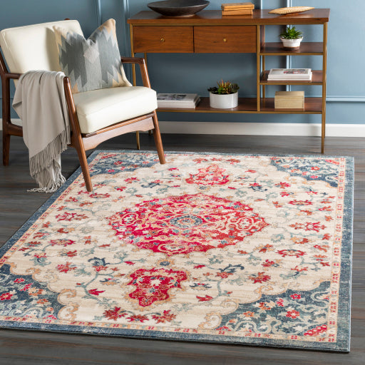 Surya Bohemian Traditional Bright Pink, Bright Red, Wheat, Saffron, Teal, Navy, Ice Blue, Medium Gray, Light Gray, Beige, Taupe Rugs BOM-2310